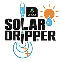 Logo de Solar-Dripper, accessoire de jardin goutte a goutte solaire
